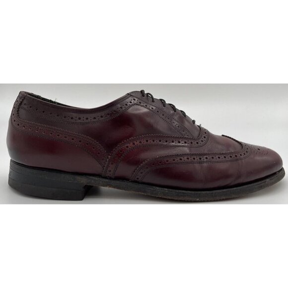 Vintage Florsheim Imperial Men’s 11C Wingtip Oxford Burgundy Leather Dress Shoes - Picture 6 of 12